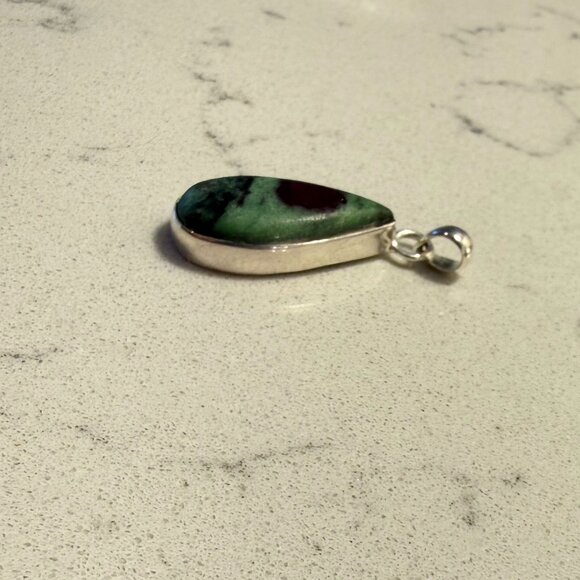Authentic *Ruby Zoisite* Teardrop Necklace Pendant | Sterling Silver | NEW - Picture 10 of 12